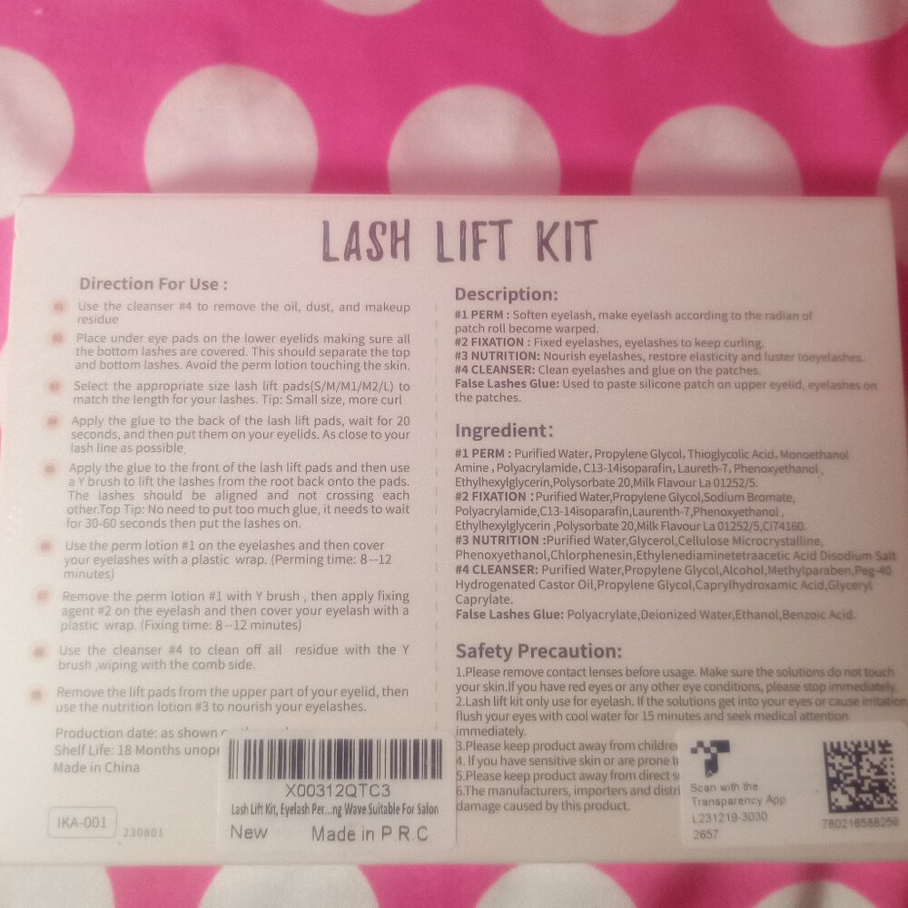 Lash lift kit